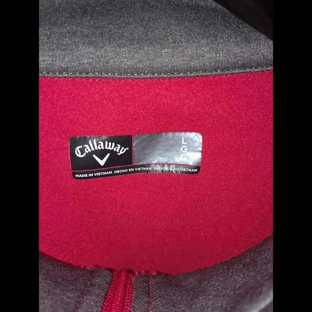 Callaway 1/4 Zip Red‎ and Gray Sweatshirt Size Large